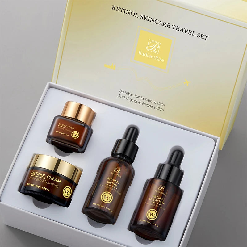 Nourishing Firming Anti-Wrinkle Retinol Essentials RadiantRise 4-Piece Travel Skin Care Set